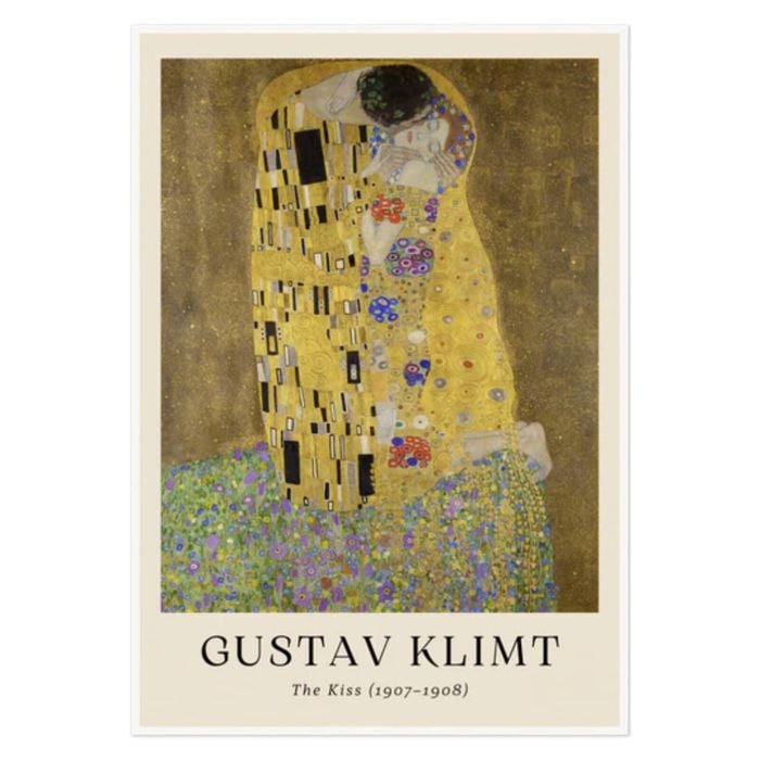 Galrie Gustav Klimt's The Kiss Art Print Iconic Symbolist Masterpiece for Your Home, Poster Only, 50 x 70cm (20 x 28inch)