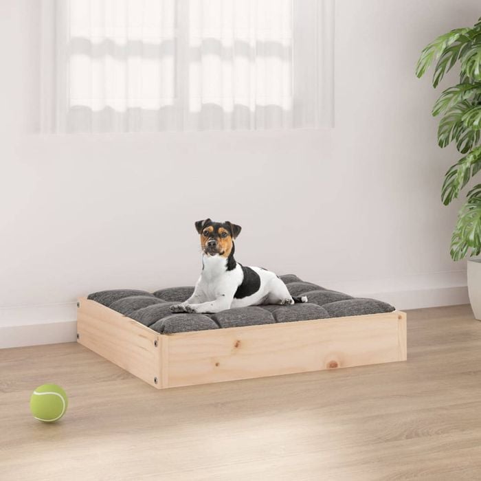 vidaXL Solid Wood Pine Dog Bed Wooden Puppy Pet Sofa Bed Couch