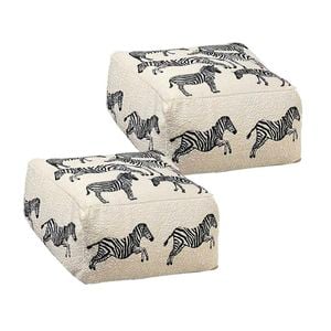 SOGA 2 Pack 48cm Pouffe Cushions Polyester with EPP Filling