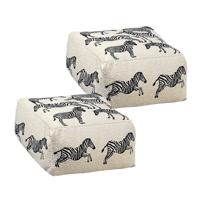 SOGA 2 Pack 48cm Pouffe Cushions Polyester with EPP Filling
