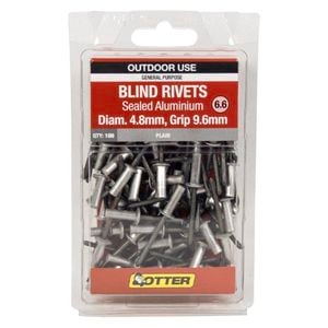 Otter 4.8 x 9.6mm Sealed Aluminium Blind Rivets - 100 Pack