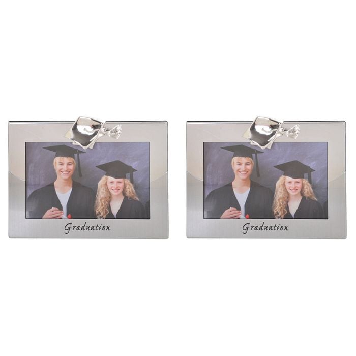 2PK Gibson Gifts Silver Graduation 6x4'' Photo Frame Rectangle