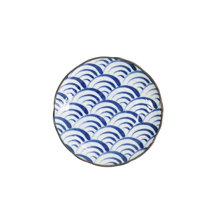 Tokyo Design Natsu Nami Porcelain Plate Blue Wave Pattern 16.5cm Gift Boxed