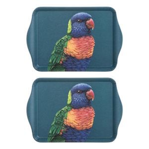 2PK Ashdene Matte Melamine Modern Birds Rainbow Lorikeet 21cm Scatter Tray