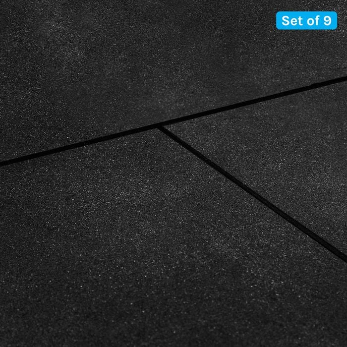 Lifespan CORTEX 15mm Commercial Bevelled Edge Rubber Gym Tile Mat (1m x 1m) Pack of 9