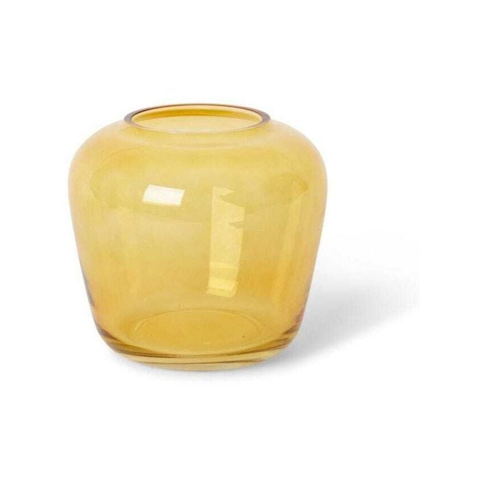 E Style 20cm Glass Brice Flower Vase Decor - Amber