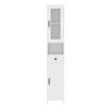 Ufurniture 170cm Tall Bathroom Storage Cabinet with Adjustable Shelves Storage Organizer Floor Cupboard White