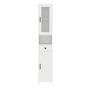 Ufurniture 170cm Tall Bathroom Storage Cabinet with Adjustable Shelves Storage Organizer Floor Cupboard White