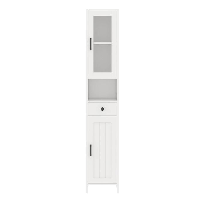 Ufurniture 170cm Tall Bathroom Storage Cabinet with Adjustable Shelves Storage Organizer Floor Cupboard White