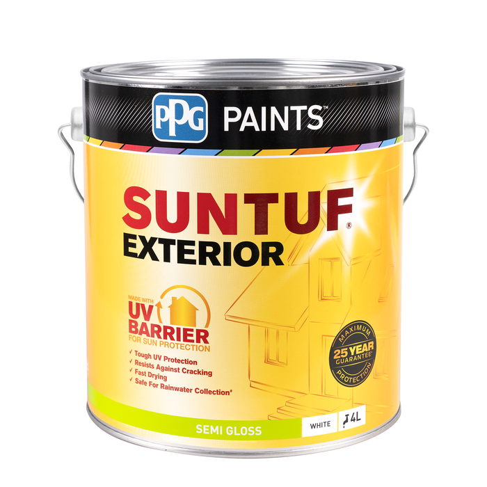 PPG Paints 4L Semi Gloss White SunTuf Exterior Paint
