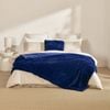 Dreamaker Chunky Embossed Fleece Throw Blanket Midnight Blue - 180 X 200cm