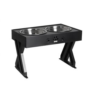 Pawz Adjustable Height Pet Feeder Black