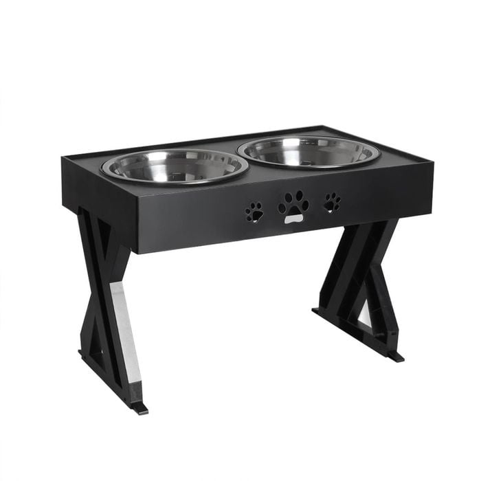 Pawz Adjustable Height Pet Feeder Black