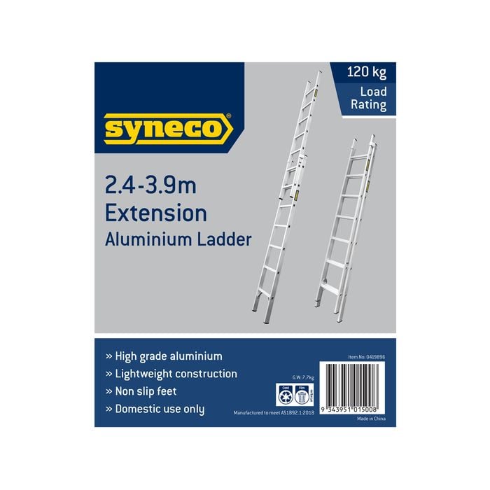 Syneco 2.4 3.9m 120kg Aluminium Extension Ladder Bunnings Australia