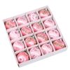 Catzon 16 Pcs Shiny Christmas Baubles Silk Wrapped with Rhinestone Sequins for Party Decor-Pink