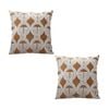 SOGA 2X 50cm Brown Circular Chain Jacquard Throw Pillows