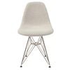 Sk Designer Living | Replica Eames Dsr Eiffel Chair | Fabric & Chrome - Texture Ivory