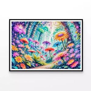 Multicolored Flowers & Trees  Print 100% Australian Made 120x90cm  (Poster)