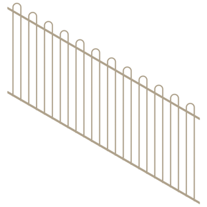 ProtectorAl 1201-2400W x 1200H Paperbark Loop Top Pool Fence Panel Raked 16-30º