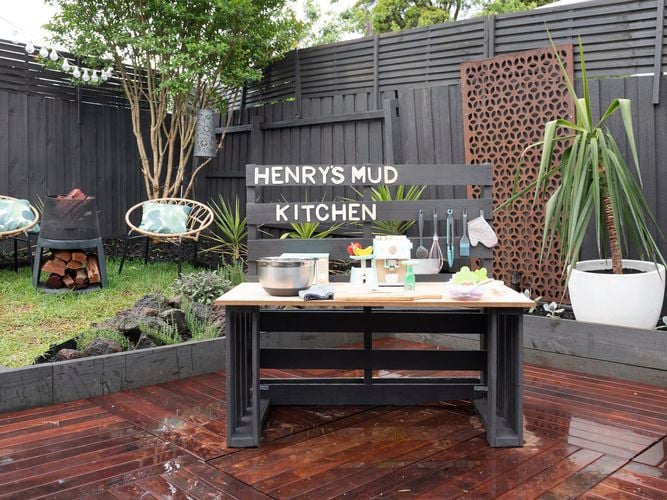 DIY - Header and Step 8 - How to build a mud kitchen for kids