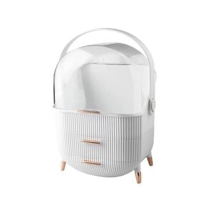 Makeup Storage Organizer White 2-Layer Box
