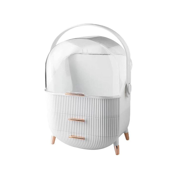 Makeup Storage Organizer White 2-Layer Box