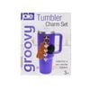 Joie Groovy Tumbler Charm Set Heart 3 Piece