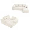 Ufurniture 277cm 3 Seater Sofa W/ Large Recliner No Assembly Corduroy Compressed Sofa Floor Lounge Couch Beige