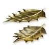 Set Of 2 Ssh Collection Oak 31 And 51cm Long Decorative Leaves - Brass