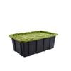 All Set 40L Grey And Green Heavy Duty Storage Container With Flat Lid