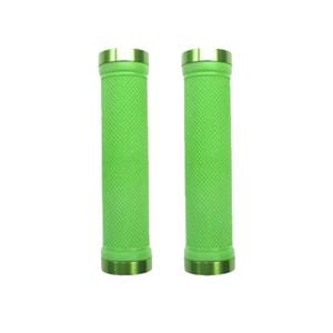 Trigram Lock-on Bike Grips Kraton Rubber 130mm with 2 side lock rings Lime