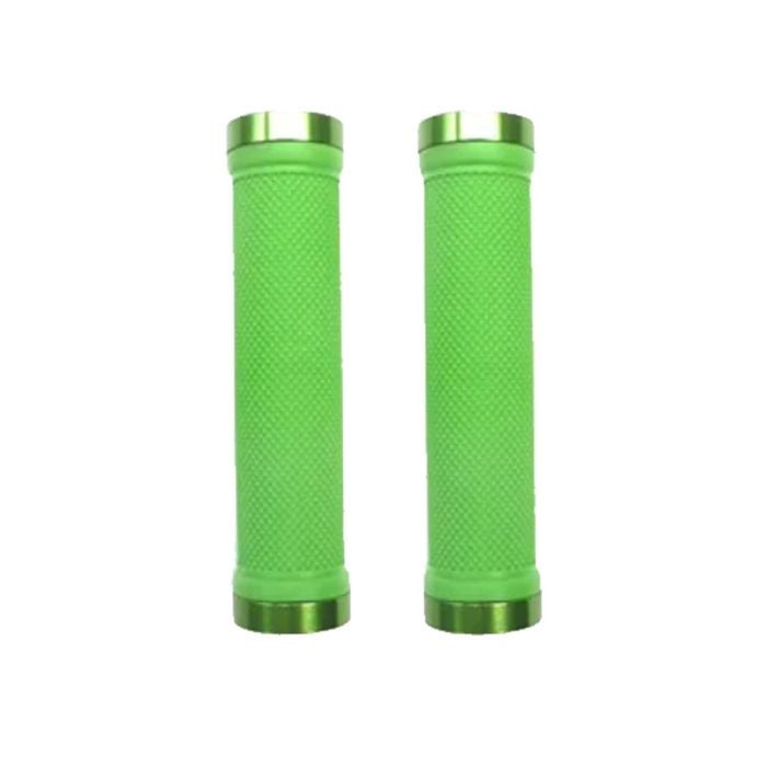 Trigram Lock-on Bike Grips Kraton Rubber 130mm with 2 side lock rings Lime