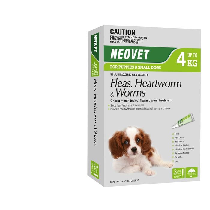 Neovet For Puppies & Small Dogs Up To 4kg 3pk (Advocate equivalent)