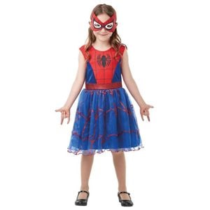 Spider Girl Halloween Costume for Kids Tutu Dress with Eye Mask Superhero Outfit, 7-8-YRS