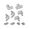 D-Line 9 Piece 30 x 15mm Silver Clip Over Cable Cover Bends Connectors Endcap