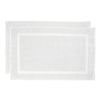 2pc Bambury Ultra soft Chateau Bath Mat 50x75cm White Cotton Woven