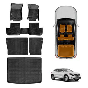 Floor Mats Boot Liner Set for Mercedes Benz GLA Class 2014-2019 Cargo Kick Back Seat Cover