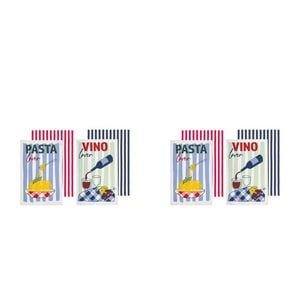 2x 2pc Ladelle Capri Pasta & Wine Cotton Kitchen Hand Towel Reusable Assorted