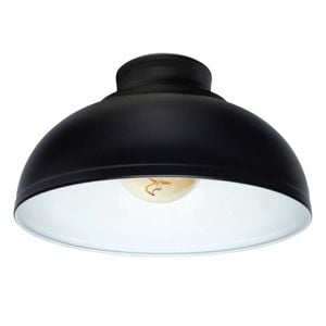 Brilliant 28cm Matt Black Foundry DIY Install Batten Fix Light Shade