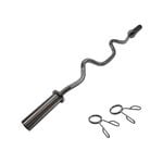 Olympic Super Curl Bar - 120cm - 48inch Chrome Barbell Weight - 2 Free Collars
