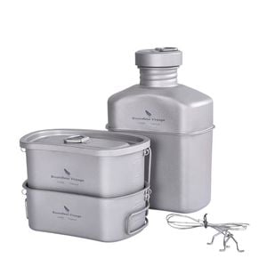 NNEOBA Titanium Camping Cooking Mess Set Grey