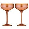 2pc Tempa Verity Drinking Crystal Stemware Coupe Glass Set - Amber