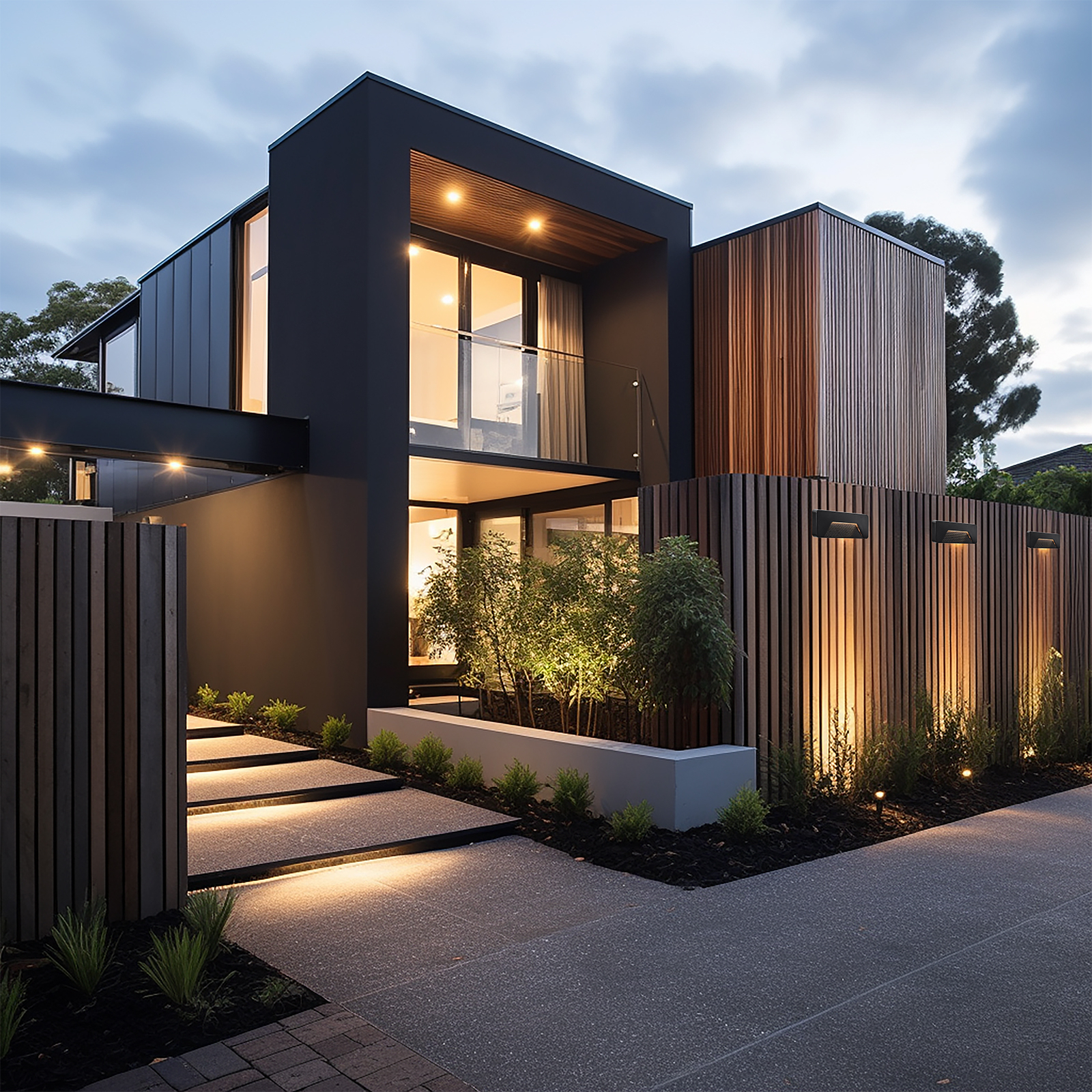 Brilliant Black Salina Modern Wall And Step Light Bunnings Australia