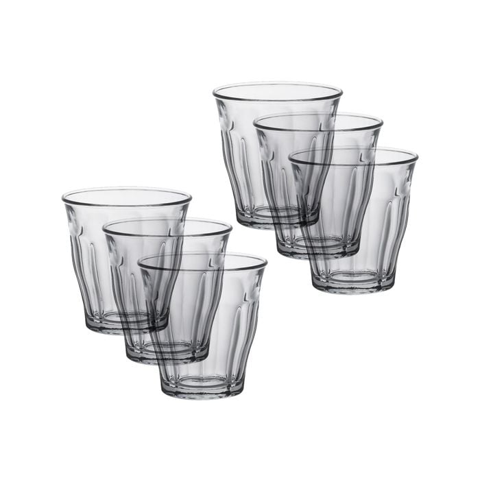 6pc Duralex Picardie Clear Glass Tumbler Drinkware Set 90ml
