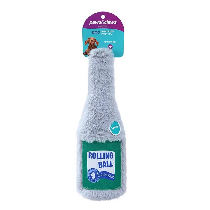 Paws & Claws Furry Beer Bottle Plush 22x8cm Assorted
