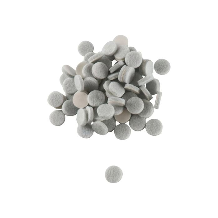 Felt Gard 10mm White Round Adhesive Felt Discs - 75 Pack