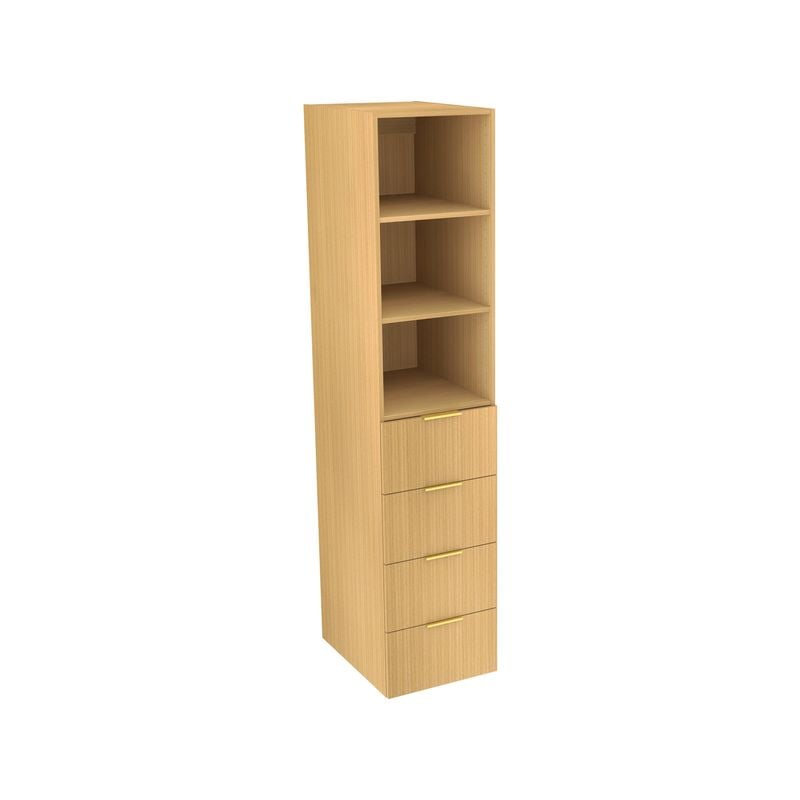Lugna 2048 x 450 x 580mm Sand 2 Shelf 4 Drawer Storage Cabinet