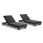 Santorini Outdoor Aluminium Pool Sun Lounge Set In Charcoal