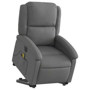 vidaXL Electric Stand up Massage Recliner Chair Armchair Dark Grey Fabric
