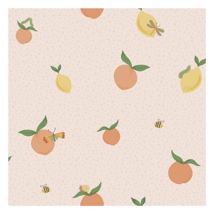 Tutti Fruity Soft Coral/Orange Wallpaper  53cm x 10.05m